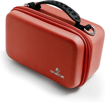 Gamegenic Game Shell 250+ | Portable Case For Board Games And Card Games | Holds Up To 250 Double-Sleeved Cards | Accessories Compartment Holds Tokens And Dice | Red Color | Made By