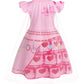 Wonderbabe Girls Red Costume Kids Pink Dress Princess Cosplay Outfits For Birthday Party Size 5-6T