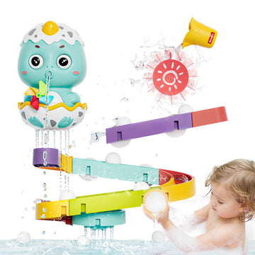 Dolive Bath Toys For Toddler 1-3, Kids Bathtub Time, Slide Wall Track For 1 2 Year Old, Dinosaur Spinning Toys 12-18 Months , Fun Birthday Gift For Baby Boys & Girls