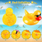 Deekin 50 Pcs Inflatable Duck Drink Floats Reusable Cute Pool Drink Holders Set Lightweight Inflatable Float Cup Coasters With A