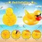 Deekin Inflatable Duck Drink Floats - 50 Pcs Reusable Pool Cup Holders, PVC, 9.45x8.66", Cute Design for Summer Parties