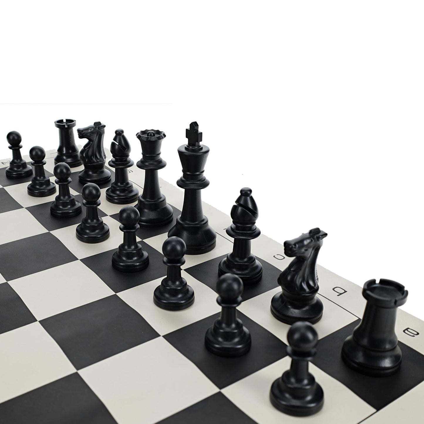 We Games Color Bright Plastic Staunton Tournament Chess Pieces With 3.75 In. King - Half Chess Set Of Chess Pieces Only, Black