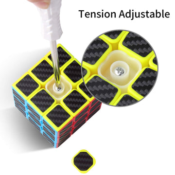 Roxenda Speed Cube Set, [5 Pack] Magic Cube Bundle Of 2X2 3X3 4X4 Megaminx Cube And Pyramid Cube Smoothly Carbon Fiber Sticker Speed Cubes Collection For Kids Teens & Adults