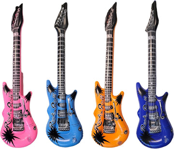 Rock Inflatable Mini Guitars (23 Inches) Vinyl. Perfect Party Favor, Dj Dance 80S Rocker (8)