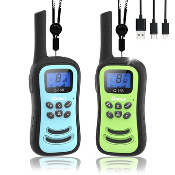 Quolix Walkie Talkies For Kids 2 Pack, Rechargeable Kids Walkie Talkies Toy For 3-12 Yro Boys, Long Range Walkie Talkie With 22