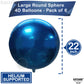 Katchon, Mylar Metallic Blue Balloons - Big 22 Inch, Pack Of 6 | Round Blueberry Balloons For Blueberry Party Decorations | Navy Blue Metallic Balloons | Blue Easter Balloons For Easter Decorations
