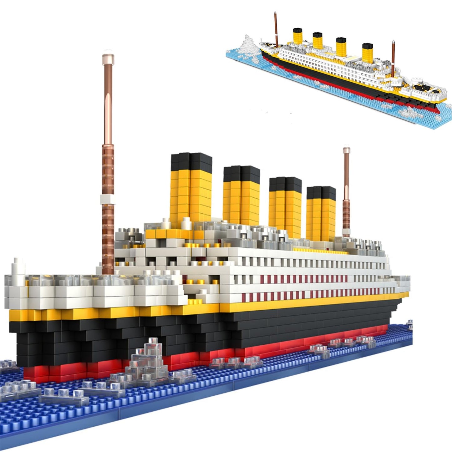 Jqmeg Titanic Micro Mini Building Blocks Set, 1860Pcs 3D Titanic Model Building Set Blocks, Diy Bricks Toys Gift For Adults And
