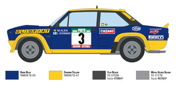Italeri 3667 1:24 Fiat 131 Abarth Rally OLIO Fiat Model Building Kit, Stand Model Building, Crafts, Hobby, Gluing, Plastic Kit,