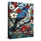Stained Glass Bird Puzzle For Adult 1000 Piece, Flower Animal Art Jigsaw Puzzle, Nature Leaf Mosaic Puzzle