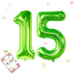 Smlpuame 40 Inch Number Balloon 0-9 Green Large Number 15 Balloons,Digital Balloons For Birthday Party Celebration Decorations S