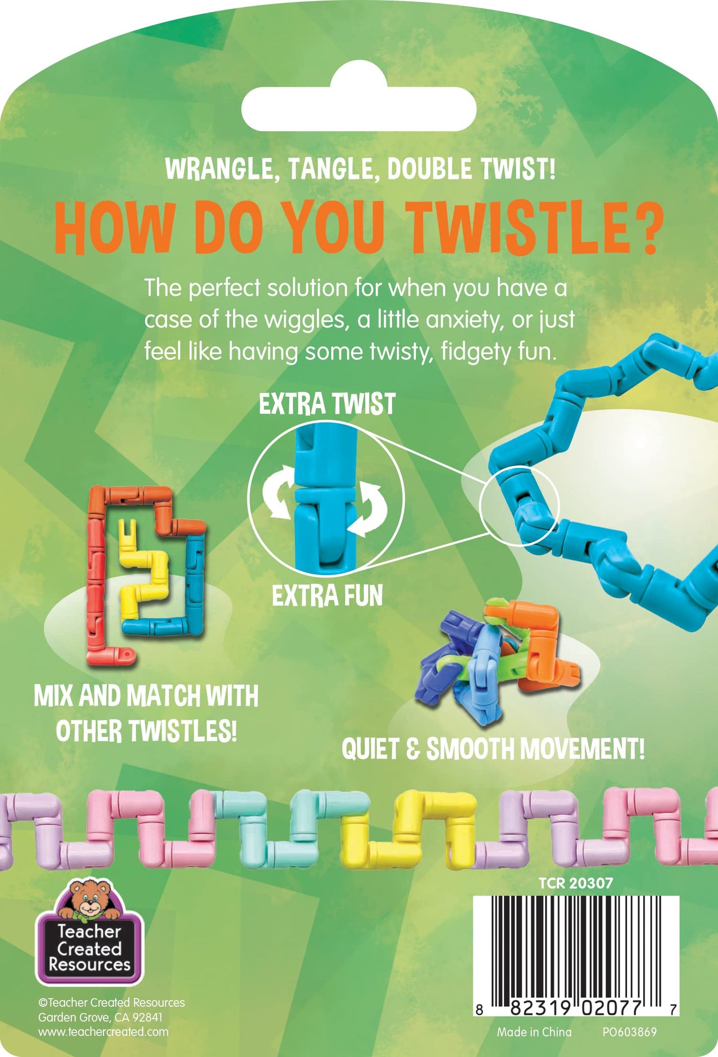 Twistle Double Twist Fidget Sensory Toy- Teal