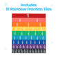 Hand2Mind Plastic Rainbow Fraction Tiles, Montessori Math Materials, Fraction Manipulatives, Unit Fraction, Fraction Bars Math Manipulatives, Fraction Games, Homeschool Supplies (Set Of 51)