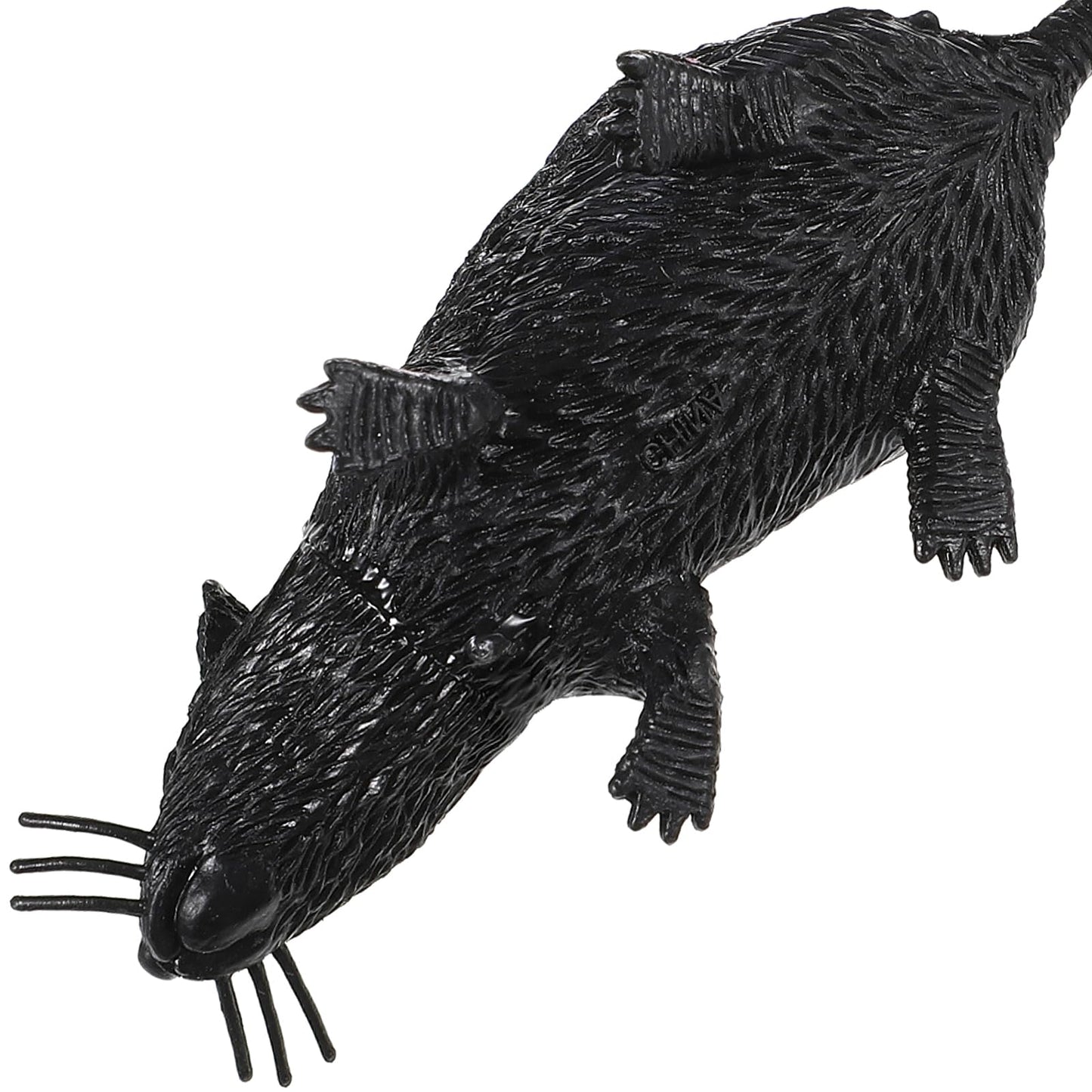 Happyyami 2Pcs Plastic Halloween Rat, Realistic Mouse Toy For Decoration, Prank, Party, Black, Gray