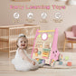 Lol-Fun Wooden Baby Walker For Girls With Wheels, Baby Push Walker For Baby Girl 12 Months, Pink Baby Walker Push Toy For 1 Year