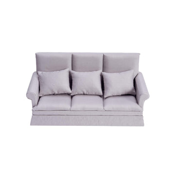 Tukaneeko 1:12 Dollhouse Couch With Three Pillows Mini Dollhouse Furniture Decoration Miniature Sofa For Doll House Living Room