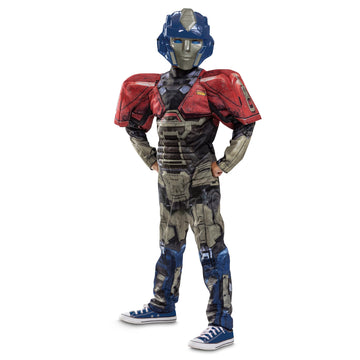 Disguise Orion Transformers One Costume, Official Transformers Animated Movie Optimus Muscle Costume For Kids, Child Size (4-6)
