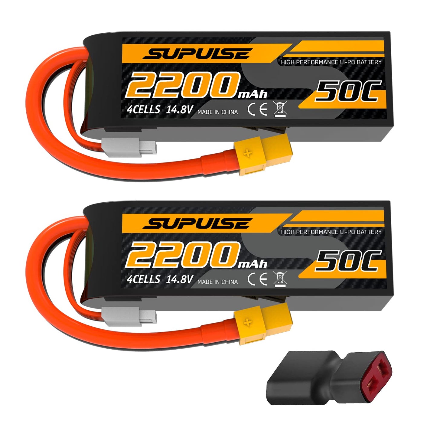 SUPULSE 4S Lipo Battery 14.8V 50C 2200mAh with XT60 Plug T Plug Soft Case Battery for RC Airplane Helicopter RC Boat RC Car Truc