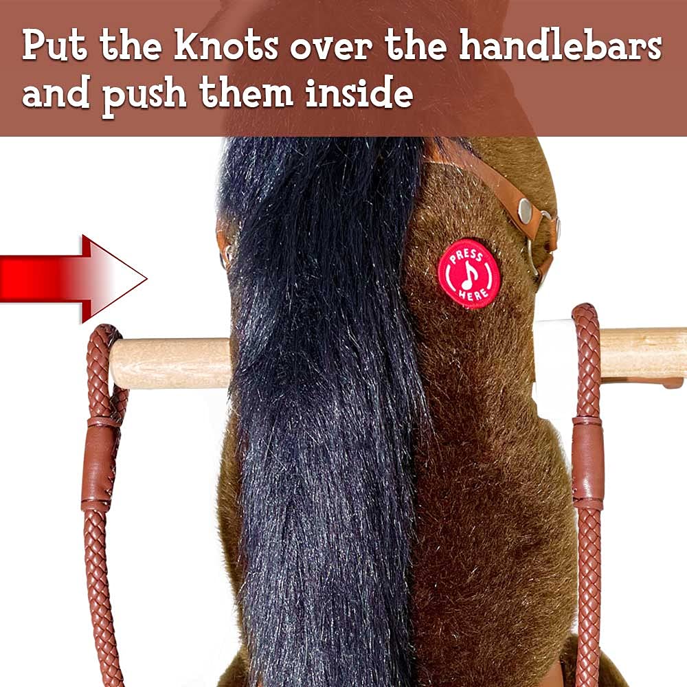 Ponycycle Ride On Horse Cowboy Brown Reins Fit For Model X Size 3 And Model U/E Size 3 & 4