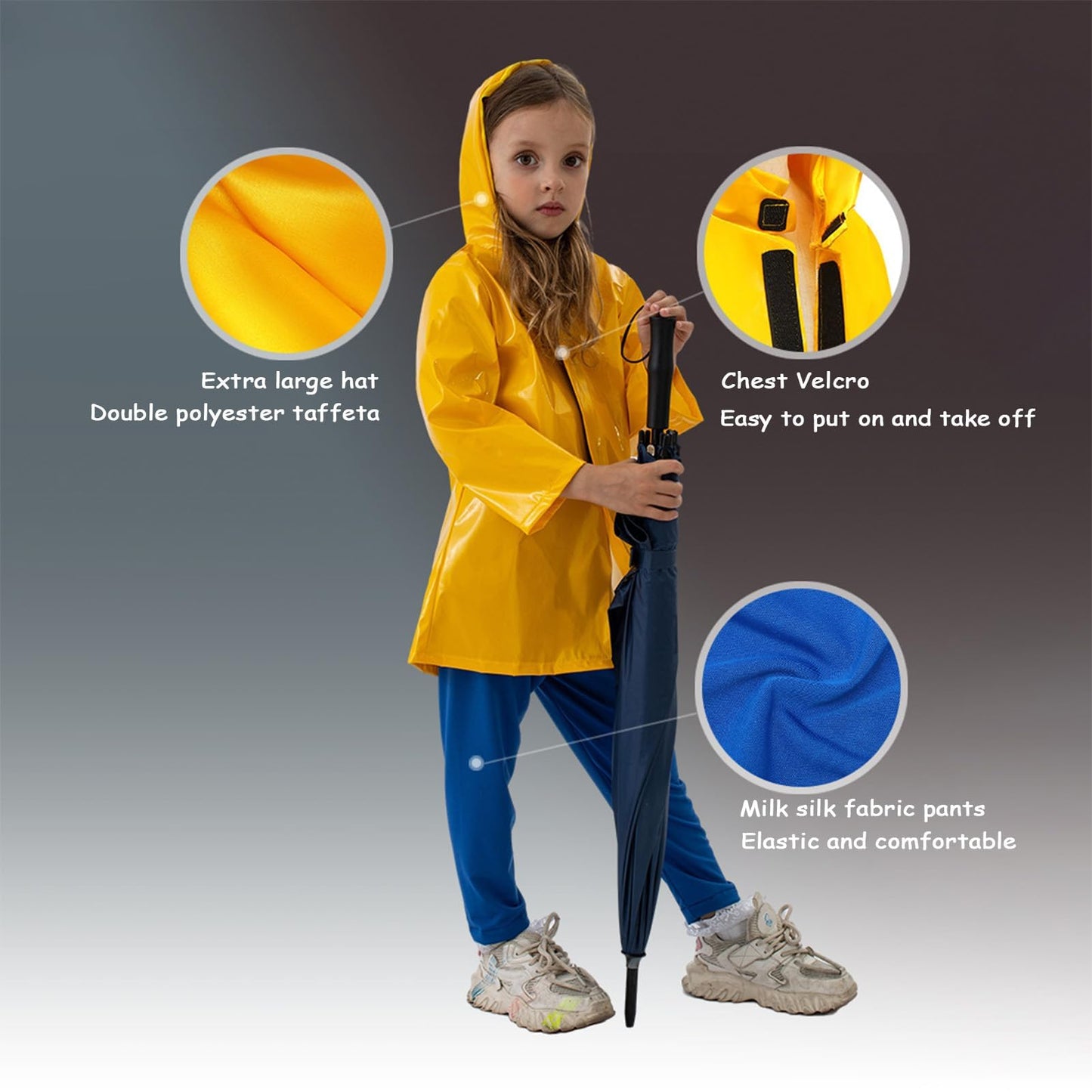 Gliquran Caroline Costume Kids Yellow Raincoat and Blue Pants Costume Set Halloween Cosplay Accessories Merchandise