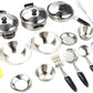 Miniature Toy 17-Piece Stainless Steel Pots And Pans Set , Magikon Pretend Play Kitchen Cooking Utensils Toy
