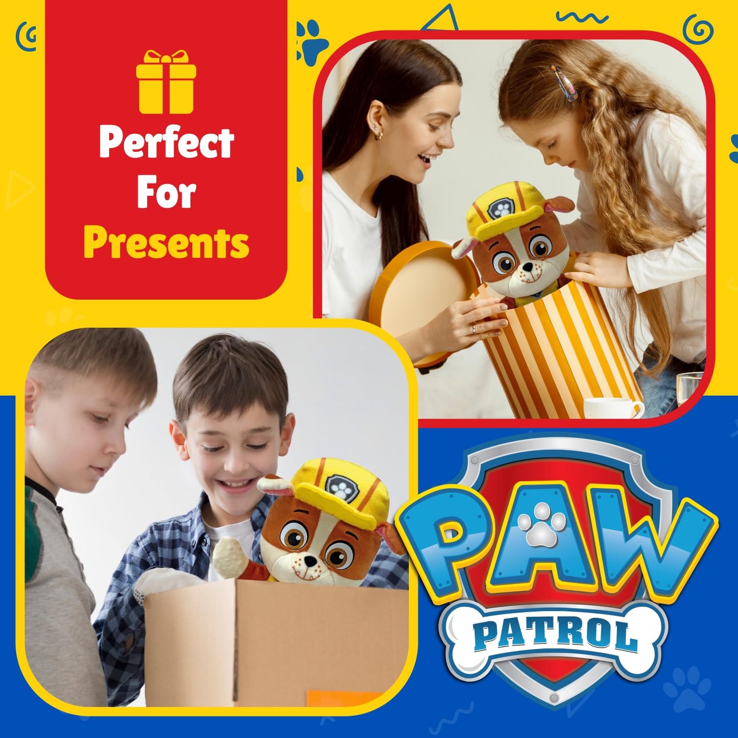 Ty - Paw Patrol Collection, Rubble, All The Heroes of The Puppy Squad in Floppy Version, Soft Plush to Collect, Gift Idea for Yo