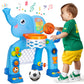 Toddler Basketball Hoop & Soccer Goal, Toys For 1 2 3 Year Old Boys Girls, Kids Sports Toy With Light Sound Music, Montessori Toys For Baby 12-18 Months, Christmas Birthday Gifts For Ages 1-3(Blue）