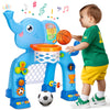 GMAOPHY Toddler Basketball Hoop & Soccer Goal, Blue, Extra Large, Light & Sound, Montessori Toy for Kids 1-3, Birthday/Christmas Gift