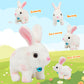 Easfan Walking Bunny Stuffed Animal Interactive Jumping Spotted Rabbit Talking Hopping Ears Nose Moving Educational Plush Toy Easter Birthday Gifts For Kids Girls, 7''…