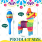 Hungdao 18 Pcs Mexican Fiesta Decor Include 12 Wooden Maracas Bulk 6 Mini Donkey Piatas Mexican Theme Decorations for Maracas Pa