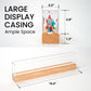 Matterkids Minifigure Display Case With UV Protection Cap  Mini Action Figure Shelf  Stand Cabinet Storage Box Wooden Ledge for Lego Minifigures (Pine)