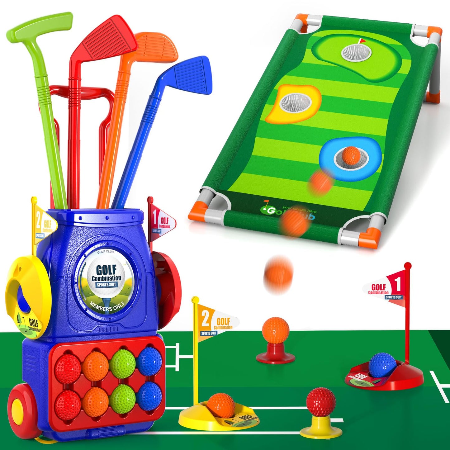 Bennol Upgraded Kids Toddler Golf Set, Indoor Outdoor Outside Golf Toys Gifts For 2 3 4 5 Year Old Boys, 2 3 4 5 Year Old Boys Toys Birthday Gifts Ideas, Outdoor Golf Set Toys Game For Kids Boys