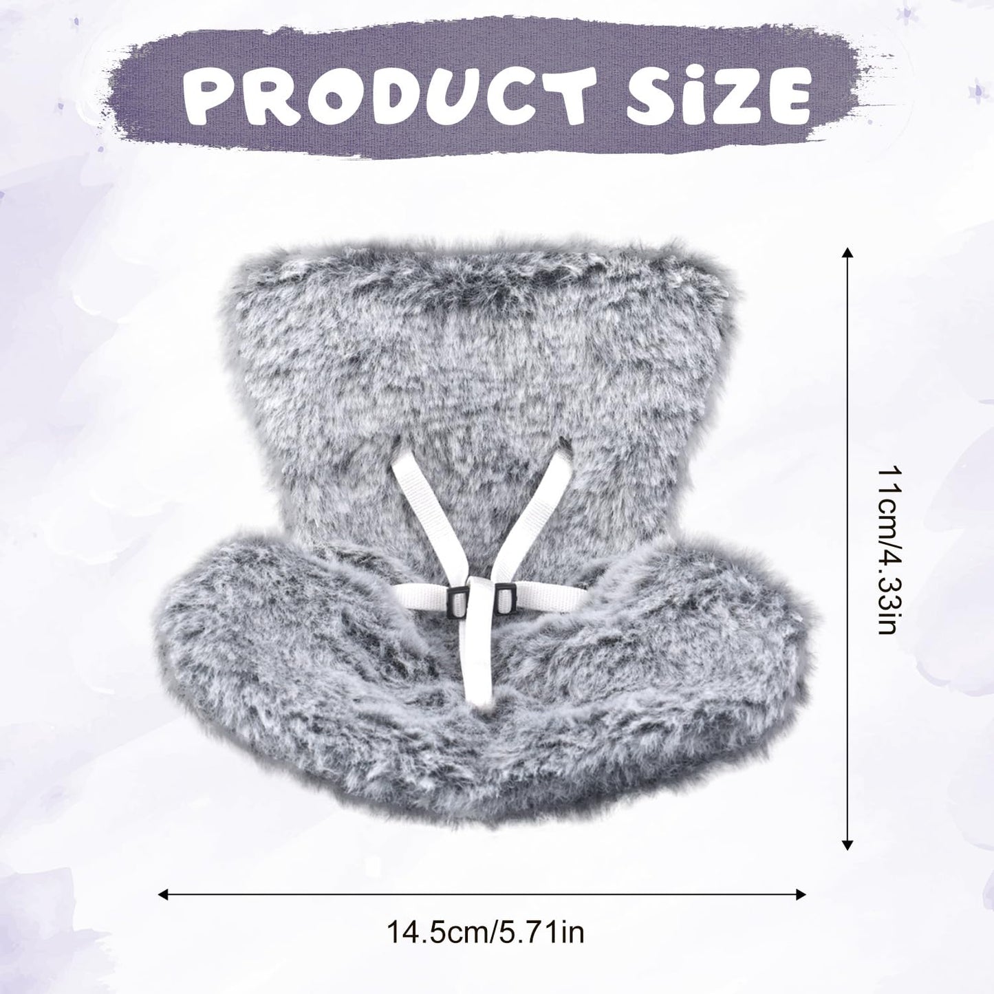 Car Seat for Dolls  Cute Safety Decorative Sofa with Soft Furry Cushion  Air Vent Clip Display Chair Stylish Car Desktop Decor for Blind Box Toys & Collectible Dolls (Gray Regular)