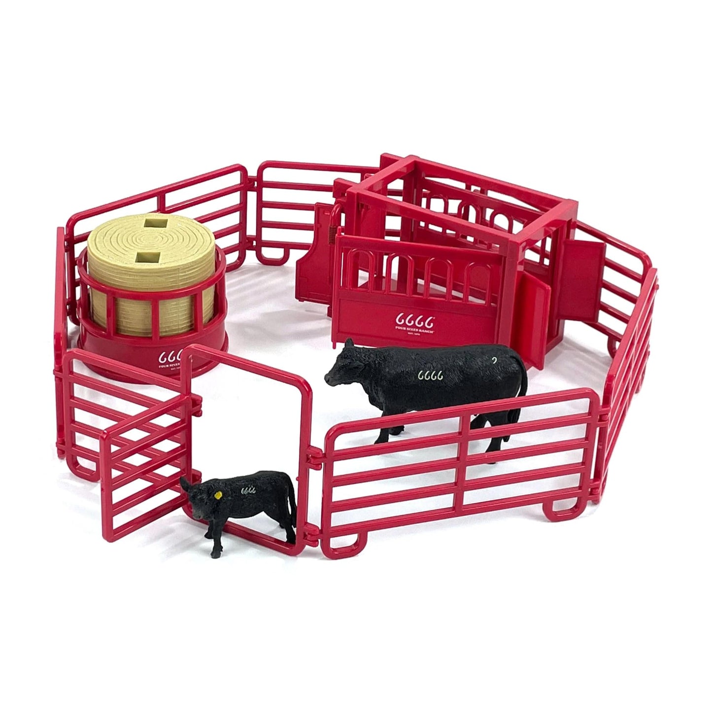 Big Country Toys 6666 Ranch Black Angus Ranch Set – Realistic Ranch Playset With Cattle, Accessories & Farm Fun