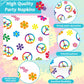 96 Pcs 60'S Hippie Party Supplies For 24 Guests Groovy Tie Dye Birthday Tableware Set Plates Napkins Retro Peace Sign Flower Party Decorations For Girls Carnival Baby Shower Party Favors