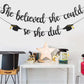 She Believed She Could So She Did Banner Decorations - Black Glitter She Did It 2024 Garland Graduation Bunting Banner, Congrats