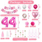 Sweet 44Th Birthday Decorations For Women, Pink And White 44 Happy Birthday Balloons,44Th Birthday Party Supplies Including Pink