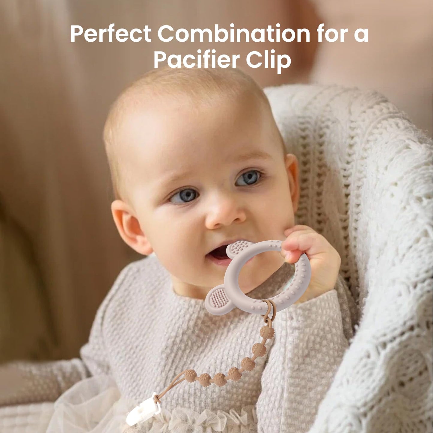 Eascrozn Baby Teething Toys 3-6 Months  Teethers for Babies 6-12 Months  Silicone Teething Ring Toys Easy to Grasp  Teething Relief for Baby Infant Toys  BPA Free