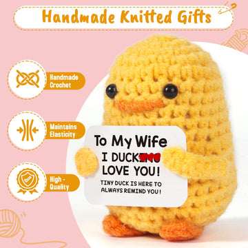 Mbl Wife Birthday Valentines Gifts - I Duck Love You, Funny Handmade Crochet Duck For Wife Birthday Christmas Valentine'S For Wi