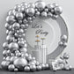 Nisocy Silver Metallic Latex Balloon Arch Garland Kit, 102Pcs 18In 12In 10In 5In For Festival Picnic, Engagement, Wedding, Birth