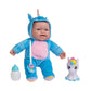 JC Toys Lots to Cuddle 12" Twin Baby Dolls Set - Soft Unicorn Theme, Pink & Blue, Washable, Includes Unicorns & Bottles, Model 35314