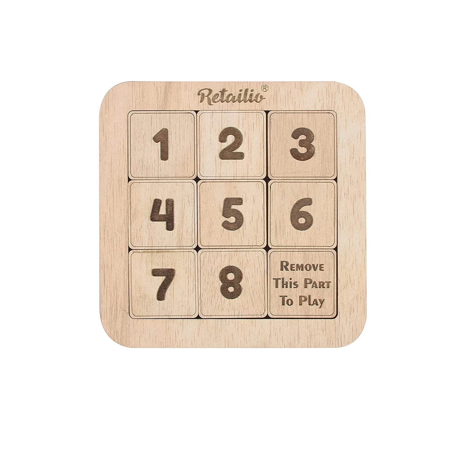 Psm100 Number Slide Wooden Puzzles  Brain Teaser Iq Game  Non Interlocked Pieces (Small), Kid