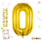 Smlpuame 40 Inch Number Balloon 0-9 Gold Large Number 0 Balloons,Digital Balloons For Birthday Party Celebration Decorations Sup