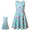 Girl & Doll Matching Dresses Floral Clothes Sleeveless Summer Swing Dress 3T 4T Green Flower