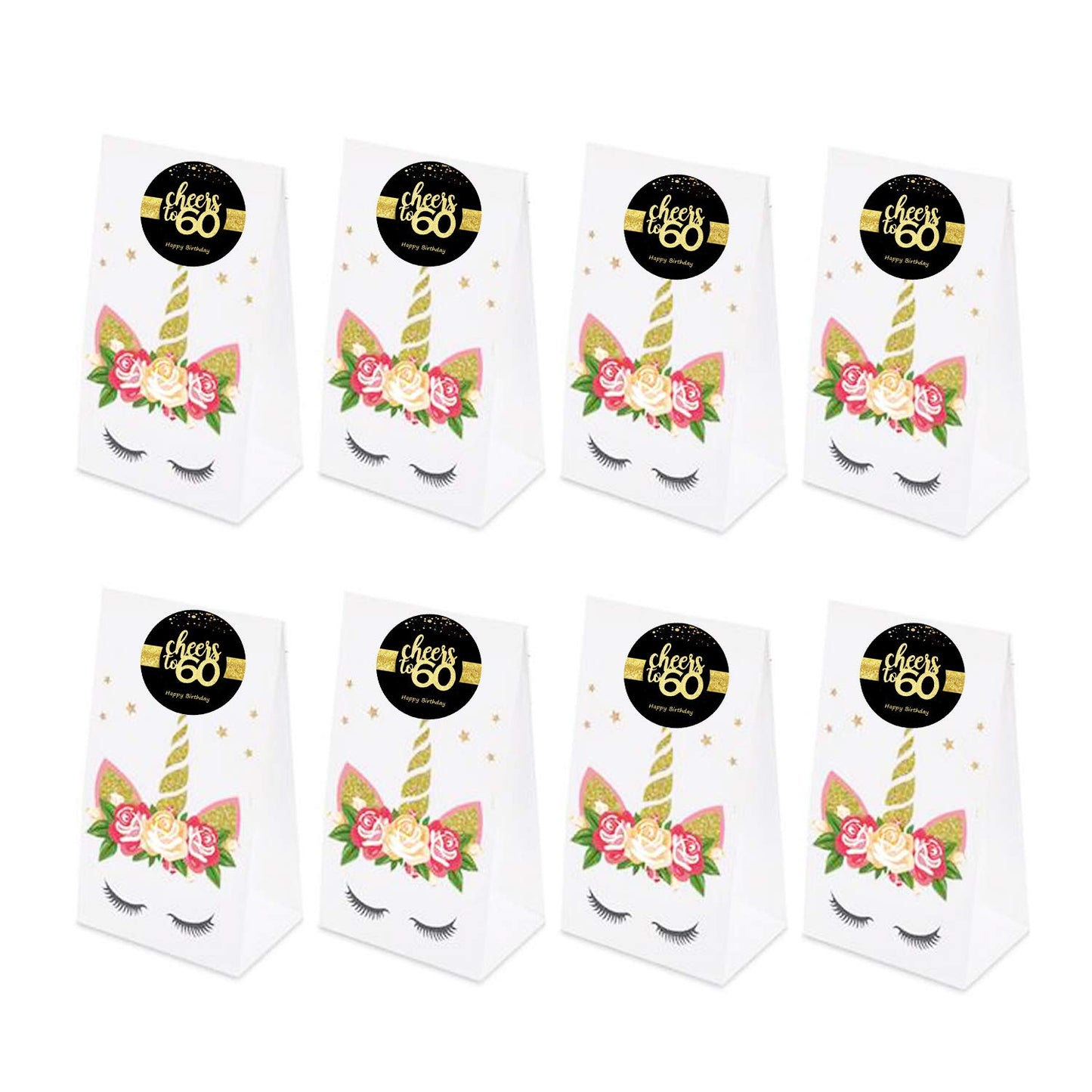 Sumerk 48 Pcs Cheers To 60 Stickers Large Bottle Stickers 60Th Birthday Stickers Card Seals 2 Inches Round Happy Birthday Party