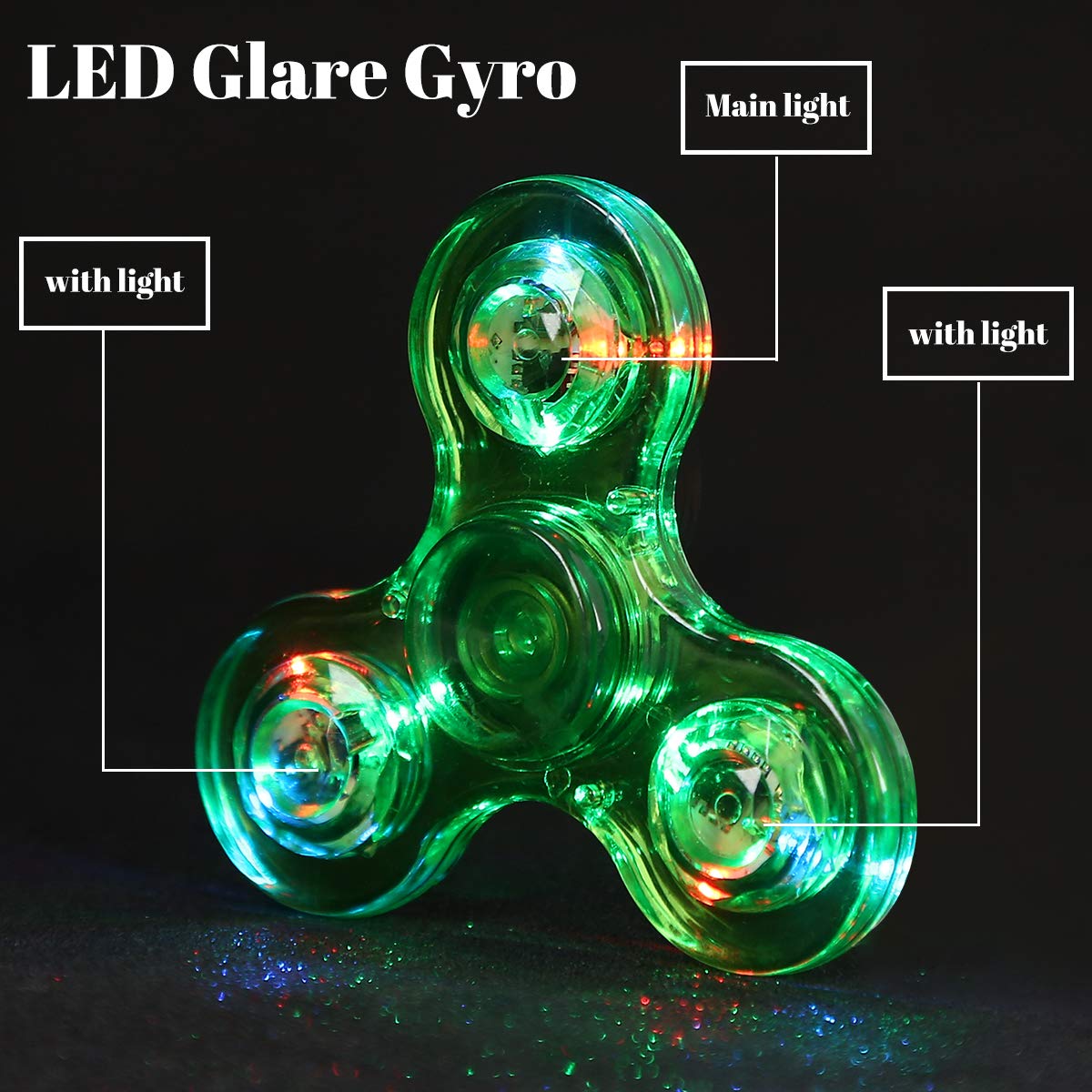 Scione Led Fidget Spinners, Light Up Sensory Fidgets Toys For Kids, Glow In The Dark Toy For Kid 4-8-12, Adhd Anxiety Stress Relief Toys For Adults, Valentine School Classroom Exchange Gifts For Kids