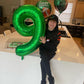 Green Number 9 Balloon 40 Inch, 9 Balloon Number, 9Th Birthday Decorations, Green Party Supplies For Boys Girls