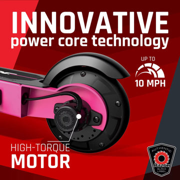 Razor Black Label E90 Electric Scooter For Kids Age 8 And Up, Power Core High-Torque Hub Motor, Up To 10 Mph, All-Steel Frame