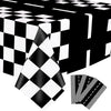 Kesfey 3 Packs Race Car Plastic Table Cloths 54 X 108 Inch Race Car Road Birthday Party Supplies Race Track Tablecloth Black Che