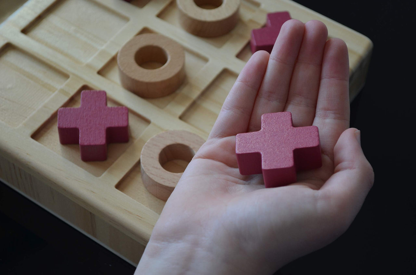 Aerolf Tic Tac Toe Wooden Board - Family Game, Classic Wooden Board Game, Classical Family Board Game, Strategy Board Game, Outd