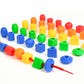 Lacing Beads For Toddlers (60 Stringing Beads,4 Strings) -Educational Montessori Preschool Activities,Toddler Sensory Occupational Therapy Toys Autism Ot (With Storage Bag)